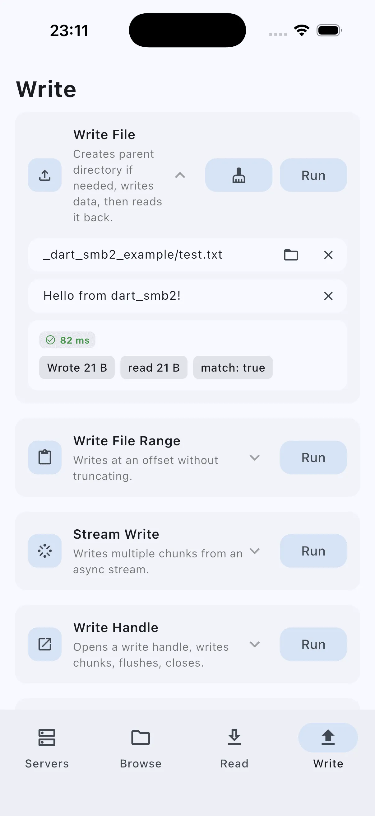 Writing a file
